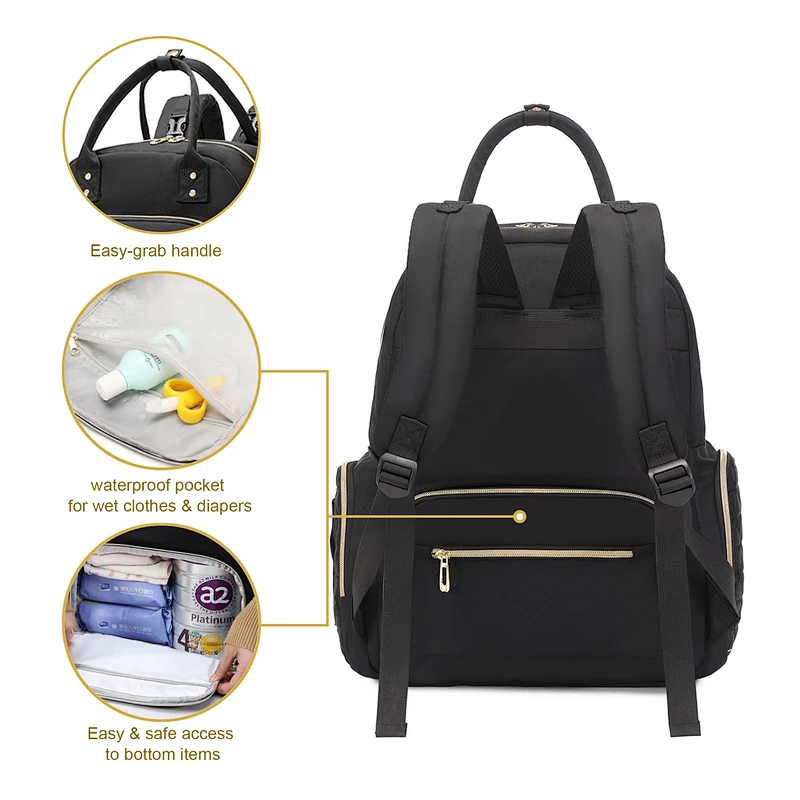 Diaper Bag Backpack Black Newborn Baby Registry Research Essentials